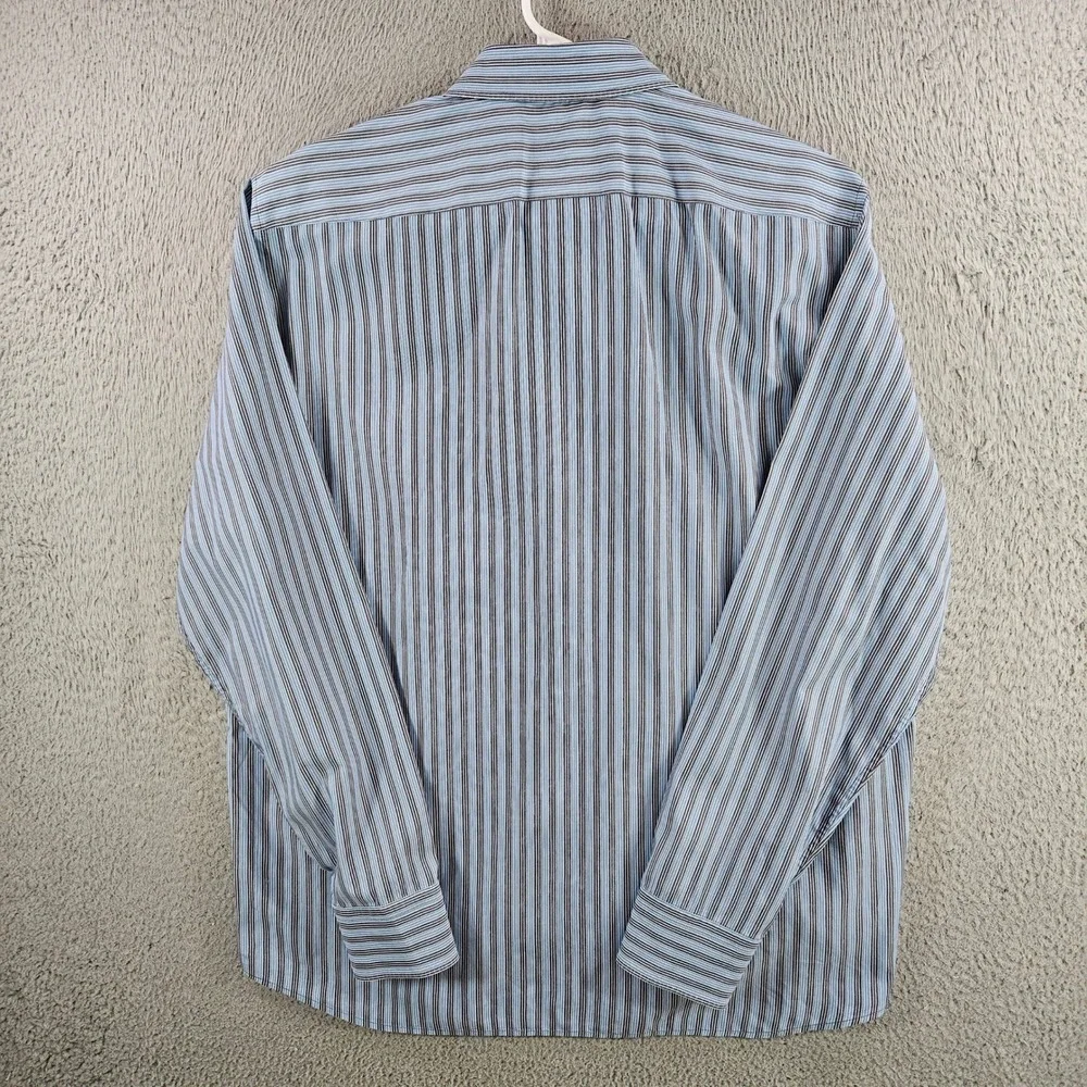 Hugo Boss Mens XL Blue Striped Cotton Long Sleeve‎ Button Down Shirt